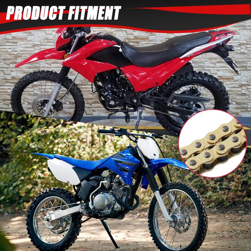 KAMIER 428 Motorcycle Chain 132 Link Gold with Chain Breaker for TTR125 TTR225 Hawk 250 Boom Vader 125 Apollo RFZ TaoTao Coleman 110cc 125cc 150cc Pit Dirt Bike 4 Wheeler ATV Go Kart Heavy Duty Parts - Image 4